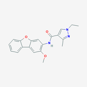 molecular formula C20H19N3O3 B280422 1-ethyl-N-(2-methoxydibenzo[b,d]furan-3-yl)-3-methyl-1H-pyrazole-4-carboxamide 