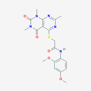 N-(2,4-dimethoxyphenyl)-2-(1,3,7-trimethyl-2,4-dioxopyrimido[4,5-d]pyrimidin-5-yl)sulfanylacetamide