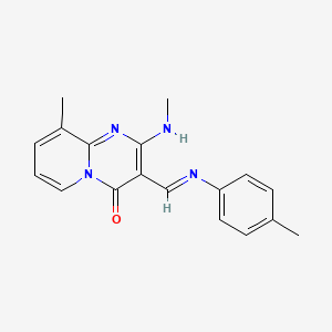 (E)-9-methyl-2-(methylamino)-3-((p-tolylimino)methyl)-4H-pyrido[1,2-a]pyrimidin-4-one