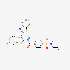 N-(3-(benzo[d]thiazol-2-yl)-6-methyl-4,5,6,7-tetrahydrothieno[2,3-c]pyridin-2-yl)-4-(N-butyl-N-methylsulfamoyl)benzamide