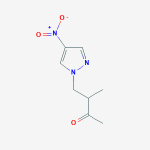 molecular formula C8H11N3O3 B2804238 3-methyl-4-(4-nitro-1H-pyrazol-1-yl)butan-2-one CAS No. 942852-81-5