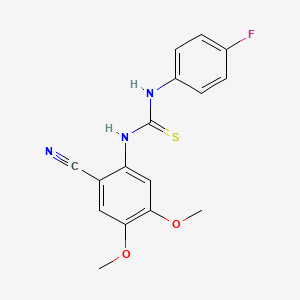 B2804246 N-(2-cyano-4,5-dimethoxyphenyl)-N'-(4-fluorophenyl)thiourea CAS No. 343375-01-9