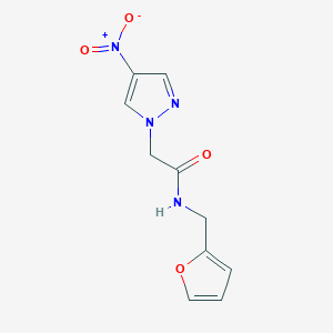 molecular formula C10H10N4O4 B280425 N-(2-furylmethyl)-2-{4-nitro-1H-pyrazol-1-yl}acetamide 