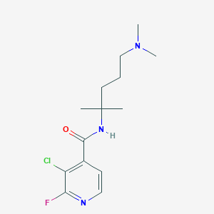 molecular formula C14H21ClFN3O B2804252 3-chloro-N-[5-(dimethylamino)-2-methylpentan-2-yl]-2-fluoropyridine-4-carboxamide CAS No. 2094666-01-8