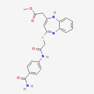 methyl 2-[4-({[(4-carbamoylphenyl)carbamoyl]methyl}sulfanyl)-1H-1,5-benzodiazepin-2-yl]acetate