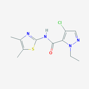 molecular formula C11H13ClN4OS B280426 4-chloro-N-(4,5-dimethyl-1,3-thiazol-2-yl)-1-ethyl-1H-pyrazole-5-carboxamide 
