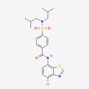 molecular formula C22H26ClN3O3S2 B2804265 N-(4-氯苯并[d]噻唑-7-基)-4-(N,N-二异丁基磺酰基)苯甲酰胺 CAS No. 932329-95-8