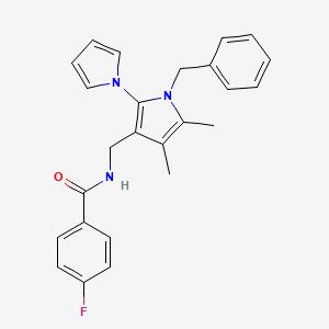 molecular formula C25H24FN3O B2804267 N-[(1-苄基-4,5-二甲基-2-吡咯-1-基吡咯-3-基)甲基]-4-氟苯甲酰胺 CAS No. 478077-07-5