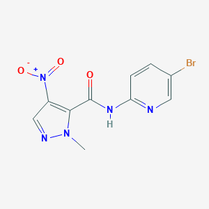 molecular formula C10H8BrN5O3 B280427 N-(5-bromo-2-pyridinyl)-4-nitro-1-methyl-1H-pyrazole-5-carboxamide 