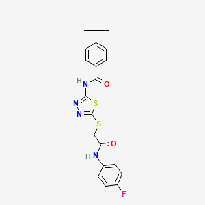4-tert-butyl-N-[5-[2-(4-fluoroanilino)-2-oxoethyl]sulfanyl-1,3,4-thiadiazol-2-yl]benzamide