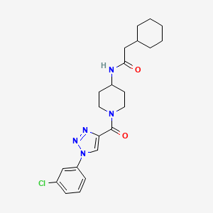 N-(1-(1-(3-chlorophenyl)-1H-1,2,3-triazole-4-carbonyl)piperidin-4-yl)-2-cyclohexylacetamide
