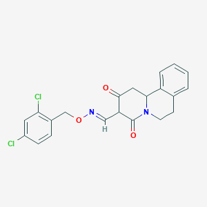 molecular formula C21H18Cl2N2O3 B2804286 2,4-dioxo-1,3,4,6,7,11b-hexahydro-2H-pyrido[2,1-a]isoquinoline-3-carbaldehyde O-(2,4-dichlorobenzyl)oxime CAS No. 344262-15-3