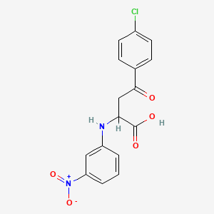 molecular formula C16H13ClN2O5 B2804299 4-(4-Chlorophenyl)-2-(3-nitroanilino)-4-oxobutanoic acid CAS No. 1009720-76-6