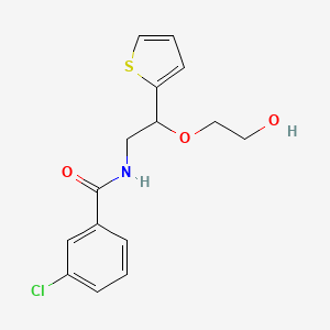 molecular formula C15H16ClNO3S B2804308 3-chloro-N-(2-(2-hydroxyethoxy)-2-(thiophen-2-yl)ethyl)benzamide CAS No. 2034467-78-0