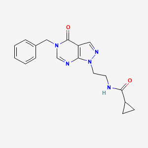 N-(2-(5-benzyl-4-oxo-4,5-dihydro-1H-pyrazolo[3,4-d]pyrimidin-1-yl)ethyl)cyclopropanecarboxamide