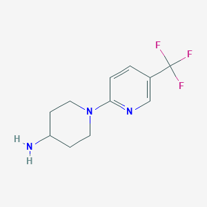 molecular formula C11H14F3N3 B2804311 1-[5-(三氟甲基)吡啶-2-基]哌啶-4-胺 CAS No. 565453-20-5