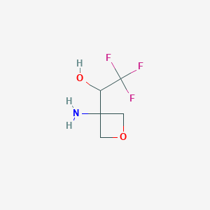 molecular formula C5H8F3NO2 B2804321 1-(3-Aminooxetan-3-yl)-2,2,2-trifluoroethanol CAS No. 2445790-76-9