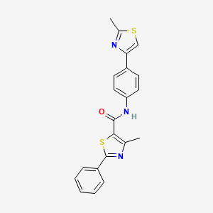 molecular formula C21H17N3OS2 B2804322 4-甲基-N-[4-(2-甲基-1,3-噻唑-4-基)苯基]-2-苯基-1,3-噻唑-5-基甲酰胺 CAS No. 364625-70-7