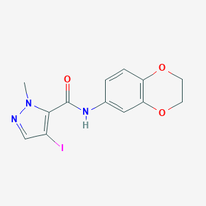 molecular formula C13H12IN3O3 B280433 N-(2,3-dihydro-1,4-benzodioxin-6-yl)-4-iodo-1-methyl-1H-pyrazole-5-carboxamide 