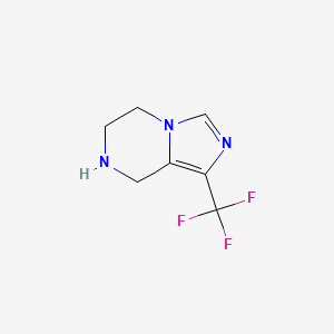 molecular formula C7H8F3N3 B2804341 1-(trifluoromethyl)-5H,6H,7H,8H-imidazo[1,5-a]pyrazine CAS No. 1368173-92-5