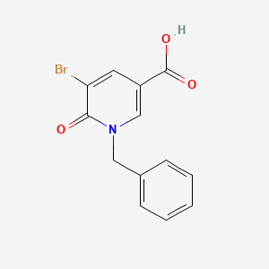 molecular formula C13H10BrNO3 B2804343 1-Benzyl-5-bromo-6-oxo-1,6-dihydro-3-pyridinecarboxylic acid CAS No. 886361-76-8