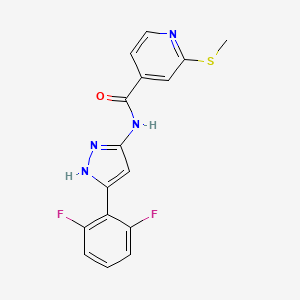 N-[5-(2,6-difluorophenyl)-1H-pyrazol-3-yl]-2-(methylsulfanyl)pyridine-4-carboxamide