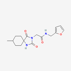 N-(2-furylmethyl)-2-(8-methyl-2,4-dioxo-1,3-diazaspiro[4.5]dec-3-yl)acetamide