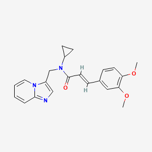 molecular formula C22H23N3O3 B2804359 (E)-N-环丙基-3-(3,4-二甲氧基苯基)-N-(咪唑并[1,2-a]咔唑-3-基甲基)丙烯酰胺 CAS No. 1448139-37-4