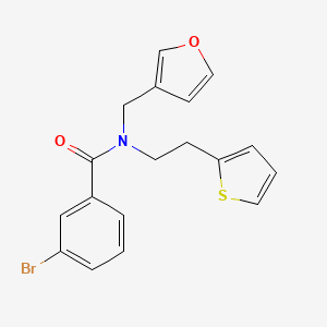3-bromo-N-(furan-3-ylmethyl)-N-(2-(thiophen-2-yl)ethyl)benzamide