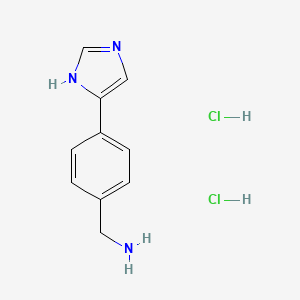 molecular formula C10H13Cl2N3 B2804362 4-(1H-咪唑-4-基)-苄胺二盐酸盐 CAS No. 1187929-18-5