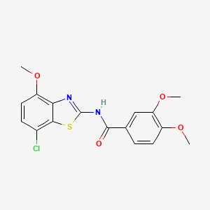 molecular formula C17H15ClN2O4S B2804364 N-(7-氯-4-甲氧基苯并[d]噻唑-2-基)-3,4-二甲氧基苯甲酰胺 CAS No. 886947-80-4