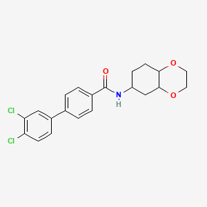molecular formula C21H21Cl2NO3 B2804366 3',4'-二氯-N-(辛氢苯并[b][1,4]二氧杂环戊二烯-6-基)-[1,1'-联苯]-4-甲酰胺 CAS No. 2034205-47-3
