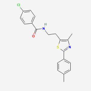molecular formula C20H19ClN2OS B2804370 4-氯-N-{2-[4-甲基-2-(4-甲基苯基)-1,3-噻唑-5-基]乙基}苯甲酰胺 CAS No. 893997-49-4