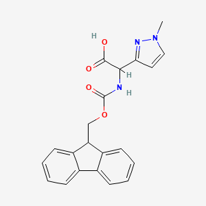 molecular formula C21H19N3O4 B2804373 2-({[(9H-fluoren-9-yl)methoxy]carbonyl}amino)-2-(1-methyl-1H-pyrazol-3-yl)acetic acid CAS No. 2137513-06-3