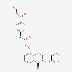 ethyl 4-{2-[(2-benzyl-1-oxo-1,2,3,4-tetrahydroisoquinolin-5-yl)oxy]acetamido}benzoate