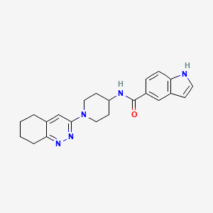 molecular formula C22H25N5O B2804375 N-[1-(5,6,7,8-tetrahydrocinnolin-3-yl)piperidin-4-yl]-1H-indole-5-carboxamide CAS No. 2034467-18-8