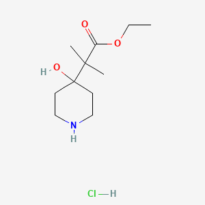 ethyl 2-(4-hydroxypiperidin-4-yl)-2-methylpropanoate hydrochloride