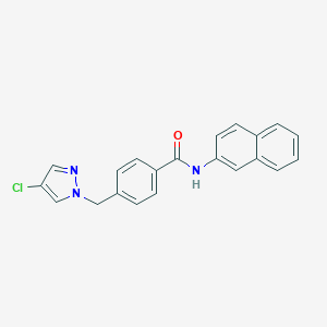 molecular formula C21H16ClN3O B280438 4-[(4-chloro-1H-pyrazol-1-yl)methyl]-N-(2-naphthyl)benzamide 