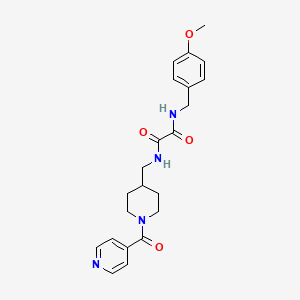 molecular formula C22H26N4O4 B2804381 N1-((1-isonicotinoylpiperidin-4-yl)methyl)-N2-(4-methoxybenzyl)oxalamide CAS No. 1396572-48-7