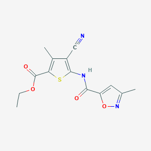 ethyl 4-cyano-3-methyl-5-(3-methyl-1,2-oxazole-5-amido)thiophene-2-carboxylate