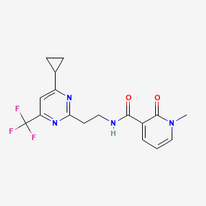 N-{2-[4-cyclopropyl-6-(trifluoromethyl)pyrimidin-2-yl]ethyl}-1-methyl-2-oxo-1,2-dihydropyridine-3-carboxamide