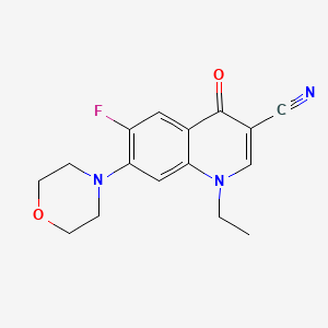 molecular formula C16H16FN3O2 B2804390 1-乙基-6-氟-7-吗啉-4-基-4-氧代喹啉-3-羧腈 CAS No. 1359864-67-7