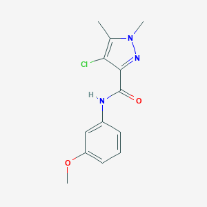 molecular formula C13H14ClN3O2 B280440 4-chloro-N-(3-methoxyphenyl)-1,5-dimethyl-1H-pyrazole-3-carboxamide 