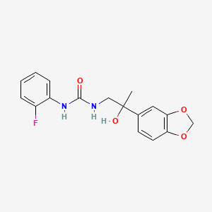 molecular formula C17H17FN2O4 B2804400 1-(2-(Benzo[d][1,3]dioxol-5-yl)-2-hydroxypropyl)-3-(2-fluorophenyl)urea CAS No. 1396869-68-3