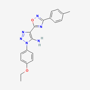 molecular formula C19H18N6O2 B2804402 1-(4-ethoxyphenyl)-4-(3-(p-tolyl)-1,2,4-oxadiazol-5-yl)-1H-1,2,3-triazol-5-amine CAS No. 892774-84-4