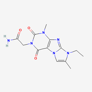 molecular formula C13H16N6O3 B2804404 2-(6-乙基-4,7-二甲基-1,3-二氧代喹啉[7,8-a]咪唑-2-基)乙酰胺 CAS No. 876671-31-7