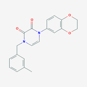 1-(2,3-Dihydro-1,4-benzodioxin-6-yl)-4-[(3-methylphenyl)methyl]pyrazine-2,3-dione