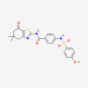 molecular formula C23H23N3O5S2 B2804410 N-(5,5-dimethyl-7-oxo-4,5,6,7-tetrahydrobenzo[d]thiazol-2-yl)-4-(4-methoxyphenylsulfonamido)benzamide CAS No. 898430-73-4