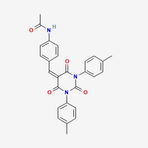 molecular formula C27H23N3O4 B2804412 N-[4-[[1,3-双(4-甲基苯基)-2,4,6-三氧代-1,3-二氮杂环戊-5-基甲基]苯基]乙酰胺 CAS No. 1023568-83-3