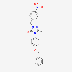 molecular formula C23H20N4O4 B2804415 4-[4-(benzyloxy)phenyl]-5-methyl-2-(4-nitrobenzyl)-2,4-dihydro-3H-1,2,4-triazol-3-one CAS No. 860786-69-2